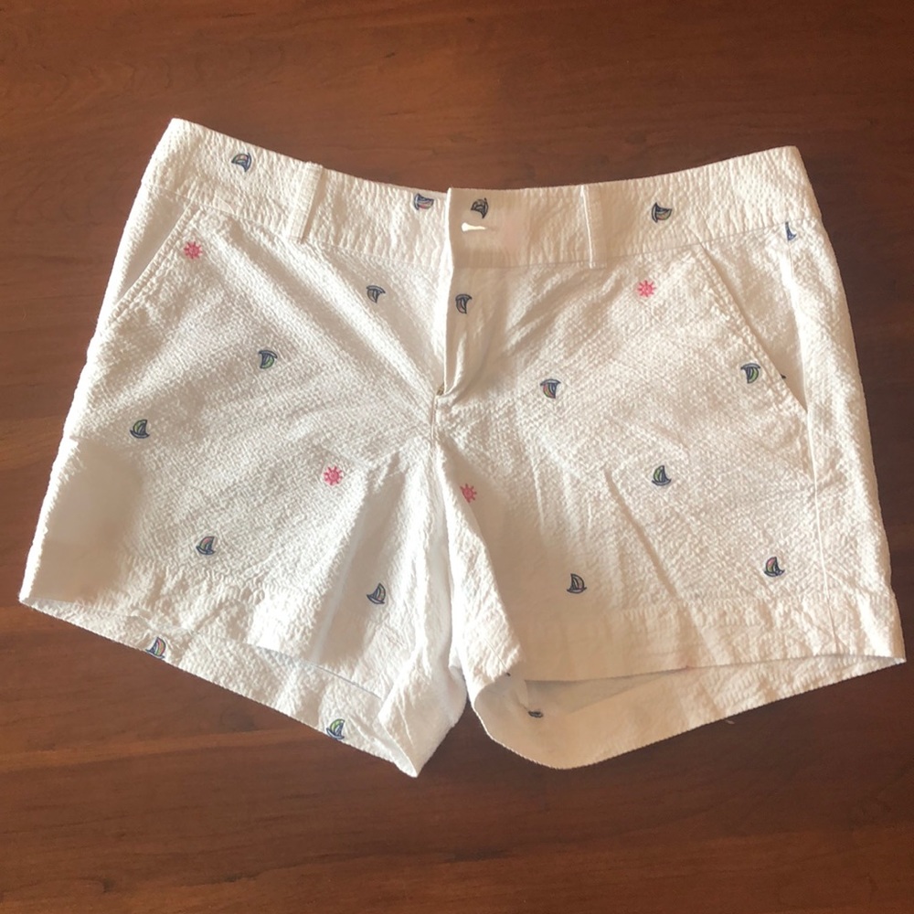 Lilly Pulitzer White Gingham Nautical Shorts